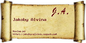 Jakoby Alvina névjegykártya
